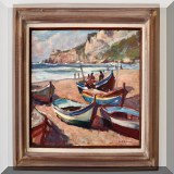 A01. Emile Gruppe oil painting on canvas. ”Nazare Portugal.” 16” x 20” - $4250 